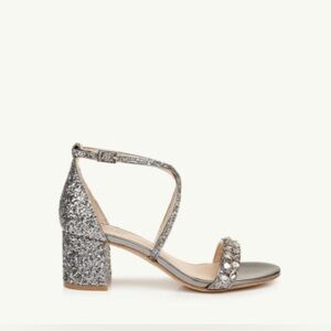 Jewel Badgley Mischka Shoes Women’s 7.5 Claudia Glitter Block Heel